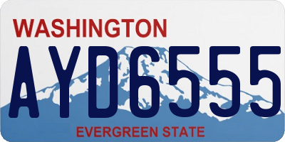 WA license plate AYD6555