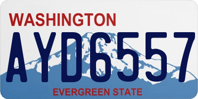 WA license plate AYD6557
