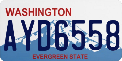 WA license plate AYD6558