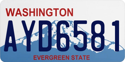 WA license plate AYD6581