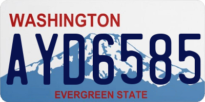 WA license plate AYD6585