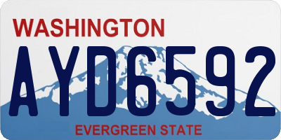 WA license plate AYD6592