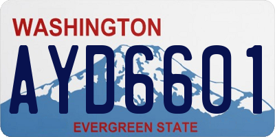 WA license plate AYD6601