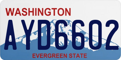 WA license plate AYD6602