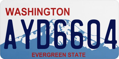 WA license plate AYD6604