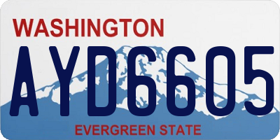 WA license plate AYD6605