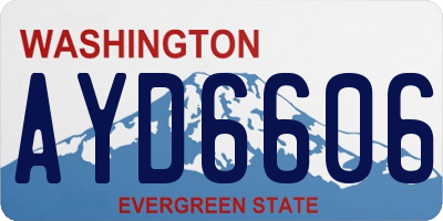 WA license plate AYD6606