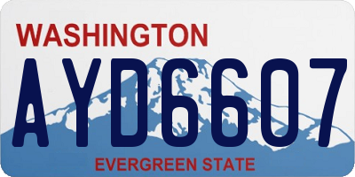WA license plate AYD6607