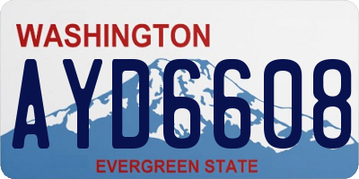 WA license plate AYD6608
