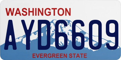 WA license plate AYD6609