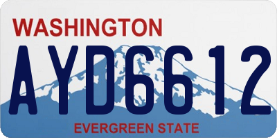 WA license plate AYD6612