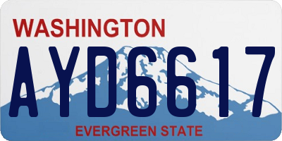 WA license plate AYD6617