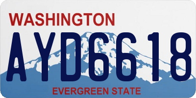 WA license plate AYD6618