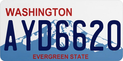WA license plate AYD6620