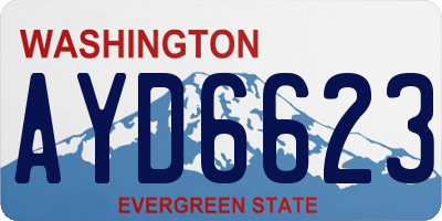 WA license plate AYD6623