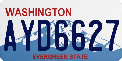 WA license plate AYD6627