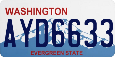 WA license plate AYD6633