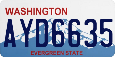 WA license plate AYD6635