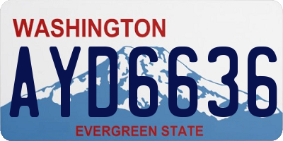 WA license plate AYD6636