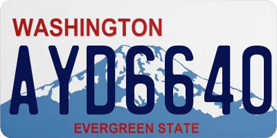 WA license plate AYD6640