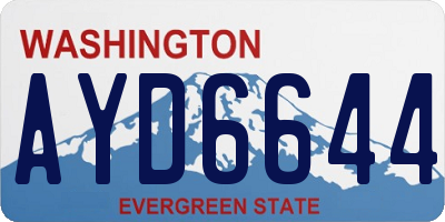 WA license plate AYD6644