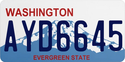 WA license plate AYD6645