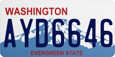 WA license plate AYD6646