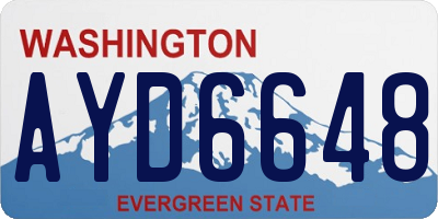 WA license plate AYD6648