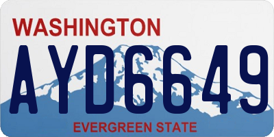 WA license plate AYD6649
