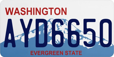 WA license plate AYD6650