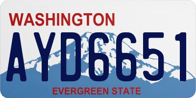 WA license plate AYD6651