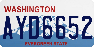 WA license plate AYD6652