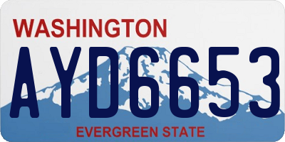 WA license plate AYD6653