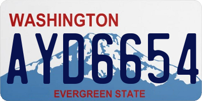 WA license plate AYD6654