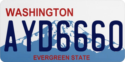 WA license plate AYD6660