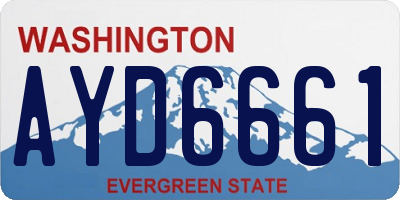 WA license plate AYD6661