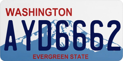 WA license plate AYD6662