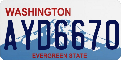 WA license plate AYD6670