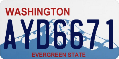 WA license plate AYD6671