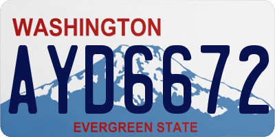 WA license plate AYD6672