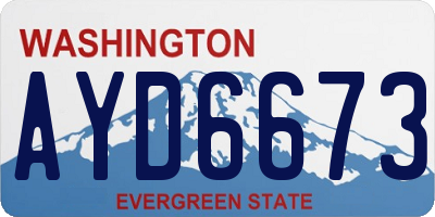 WA license plate AYD6673