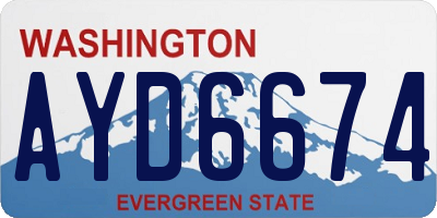 WA license plate AYD6674