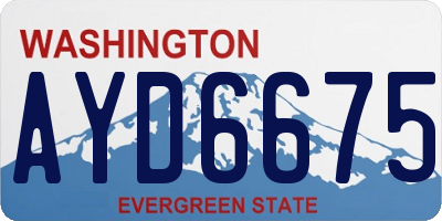 WA license plate AYD6675