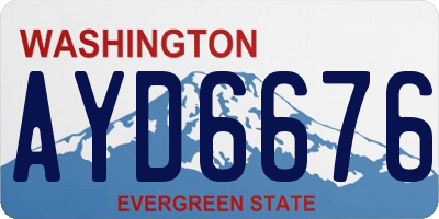 WA license plate AYD6676