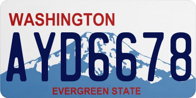 WA license plate AYD6678