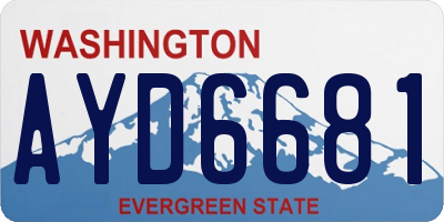 WA license plate AYD6681