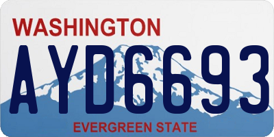 WA license plate AYD6693