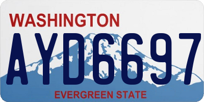 WA license plate AYD6697