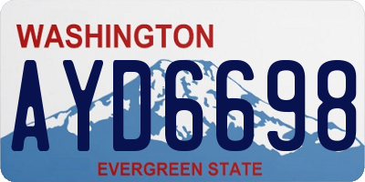 WA license plate AYD6698