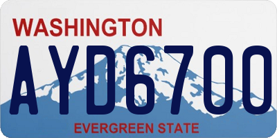 WA license plate AYD6700